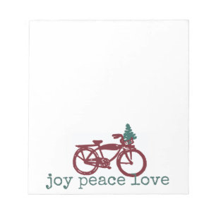 Vintage bicycle and Christmas tree design Notepad