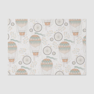Vintage Bicycle and Hot Air Balloon Pattern Tissue Paper