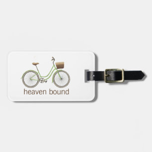 Vintage bicycle, balloon and flowers luggage tag
