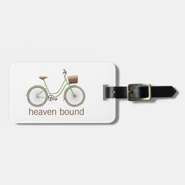 Vintage bicycle, balloon and flowers luggage tag (Front Horizontal)