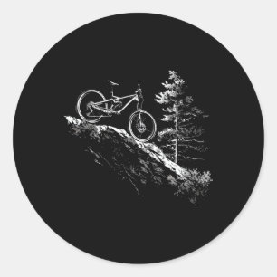 Vintage Bicycle Bike Mountain Bike Biking Cycling Classic Round Sticker