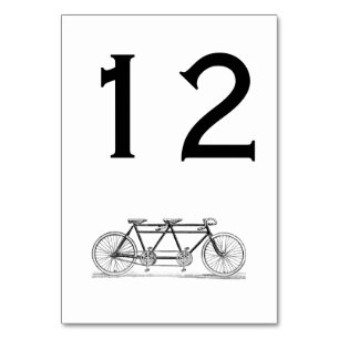 Vintage Bicycle Built For Two / Tandem Bike Table Number