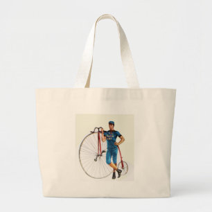 Vintage Bicycle Championship Large Tote Bag