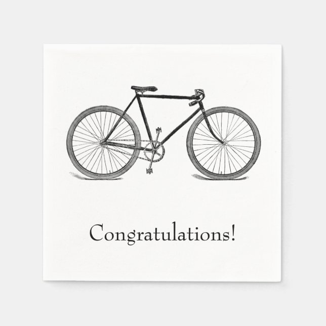 Vintage Bicycle Congratulations Napkin (Front)