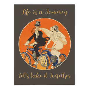 Vintage Bicycle Couple Photo Print