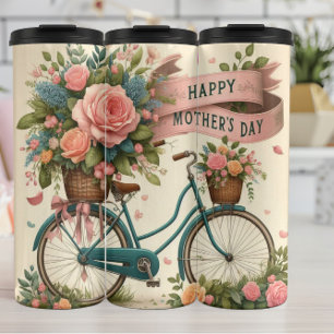 Vintage Bicycle: Floral Mother's Day Thermal Tumbler