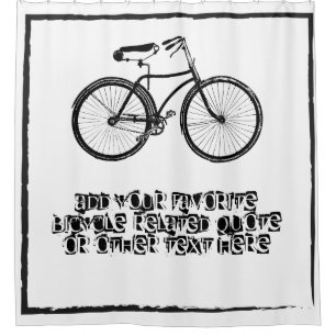 Vintage Bicycle Grunge Custom Motivational Quote Shower Curtain