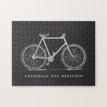Vintage Bicycle Illustration in Black Personalised Jigsaw Puzzle<br><div class="desc">Personalised Vintage Bicycle Illustration in Black and White Puzzle</div>