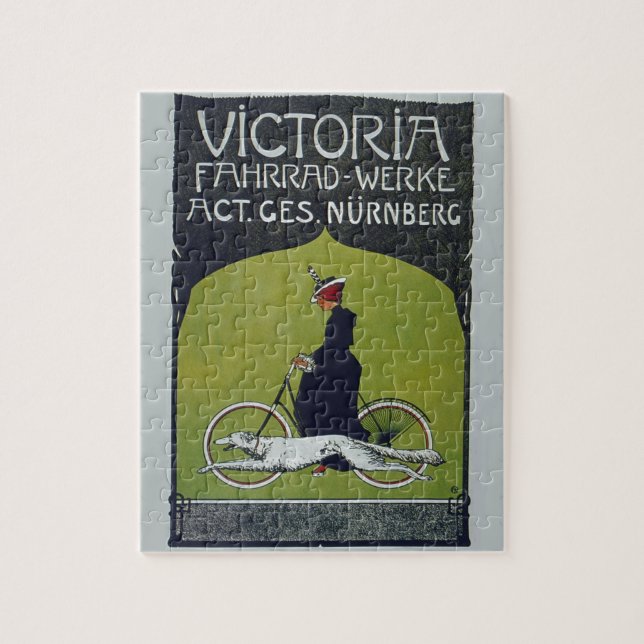 Vintage Bicycle Lady & Dog Jigsaw Puzzle (Vertical)