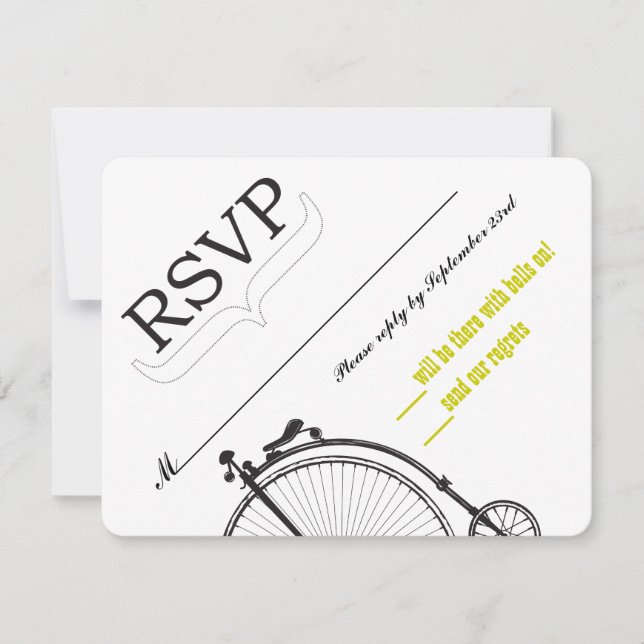 Vintage Bicycle Love RSVP Card (Front)