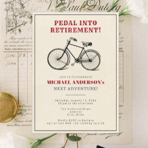 Vintage Bicycle Mens Retirement Party  Invitation