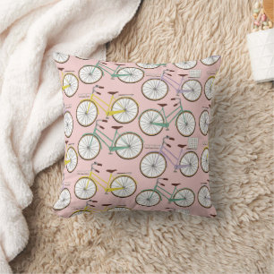 Vintage Bicycle Pattern Cushion