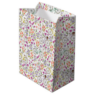 Vintage Bicycle Pattern Medium Gift Bag