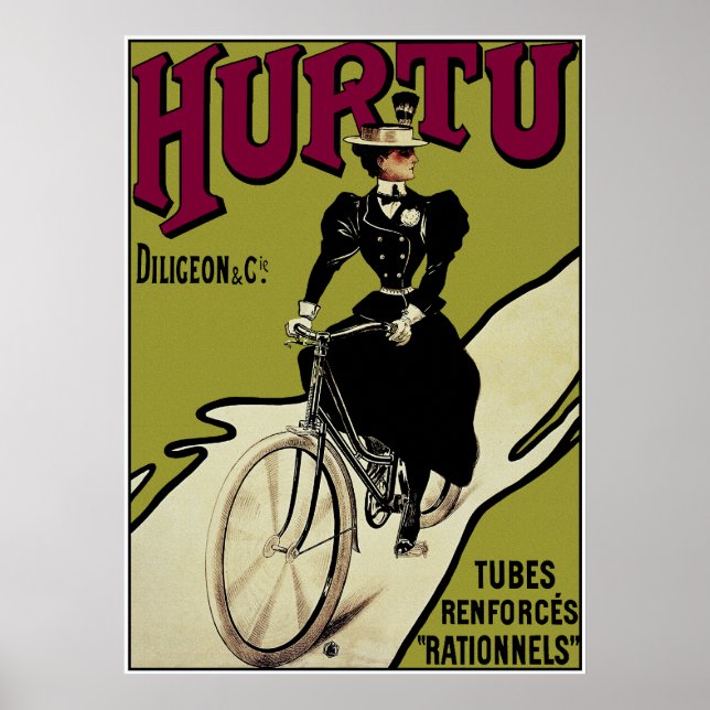 Vintage Bicycle Poster:  Hurtu Bicycles Poster (Front)