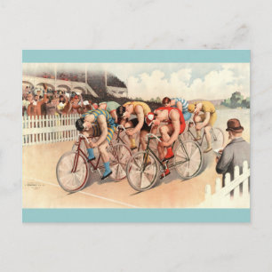 Vintage Bicycle Race Poster Art Postcard