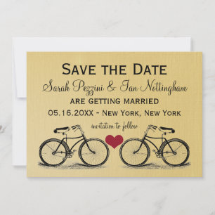 Vintage Bicycle Save the Date Wedding Cards