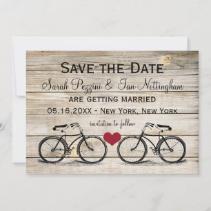 Vintage Bicycle Save the Date Wedding Cards