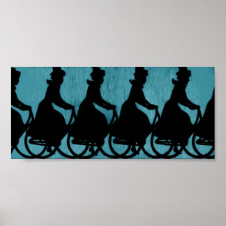 Vintage Bicycle Scarf Hat Woman Poster