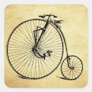 Vintage Bicycle Square Sticker
