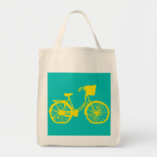 Vintage Bicycle Tote Yellow/Teal