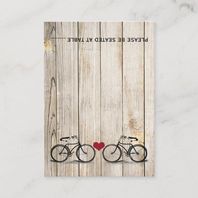Vintage Bicycle Wedding Place Cards (Front)