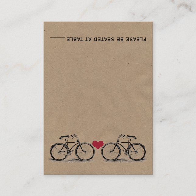 Vintage Bicycle Wedding Place Cards (Front)
