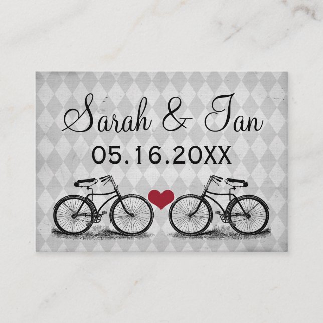 Vintage Bicycle Wedding Place Cards (Front)