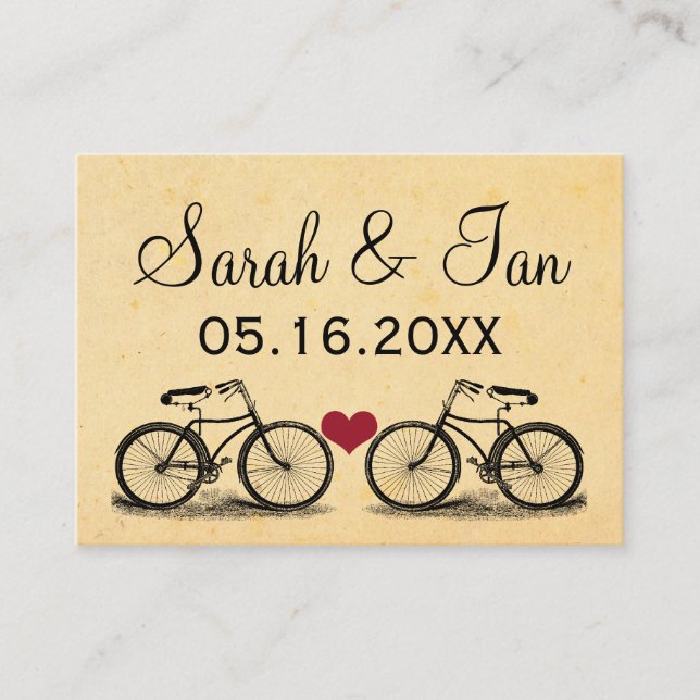 Vintage Bicycle Wedding Place Cards (Front)