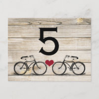 Vintage Bicycle Wedding Table Numbers