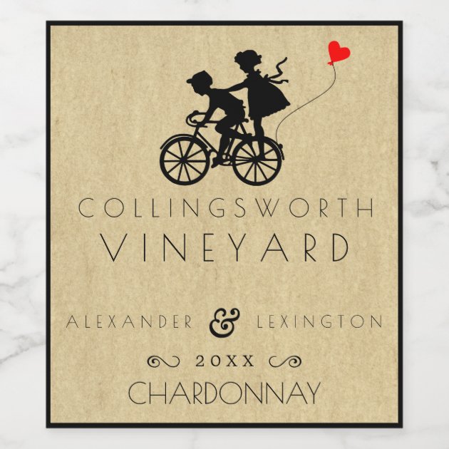 white wine bicycle label