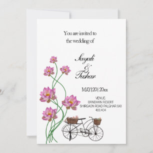 Vintage Bicycle With Flowers Invitation