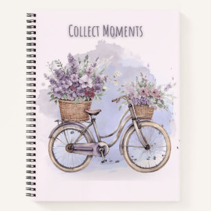 Vintage Bicycle with Flowers – Watercolor Notebook