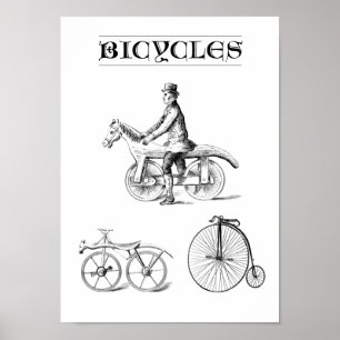 Vintage Bicycles Poster