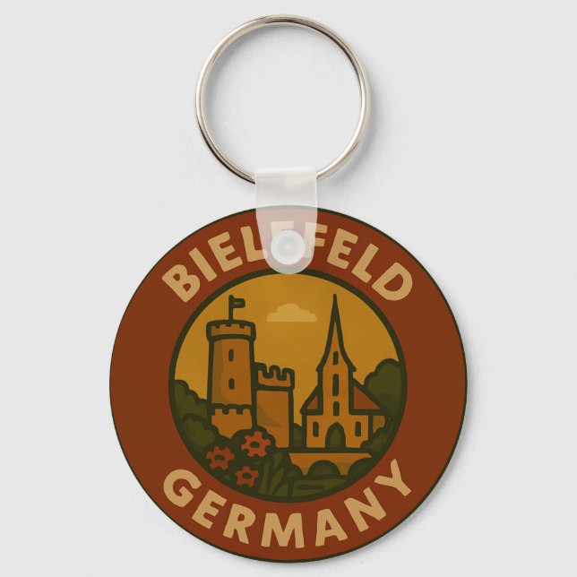 Vintage Bielefeld Germany Art Key Ring (Front)