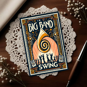 Vintage Big Band Swing Dance Postcard