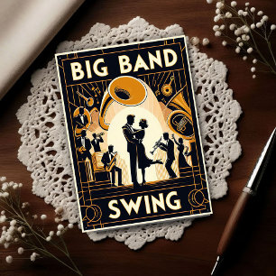 Vintage Big Band Swing Dance  Postcard