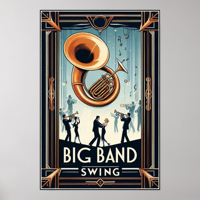 Vintage Big Band Swing Dance Poster (Front)