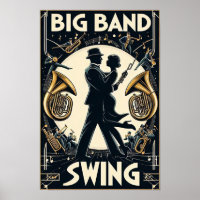 Vintage Big Band Swing Dance Poster