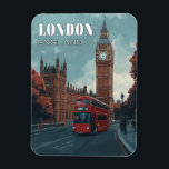 Vintage Big Ben - London, England Magnet<br><div class="desc">Capture the timeless charm of London with this vintage travel poster featuring the iconic Big Ben clock tower. This unique poster is a perfect way to share a piece of history with friends and family or add a touch of British flair to your home décor.</div>