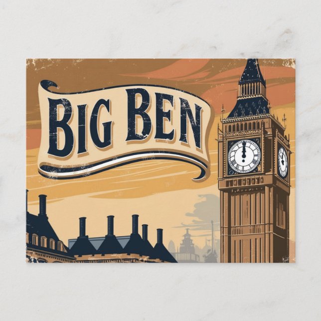 Vintage Big Ben Travel Holiday Postcard (Front)