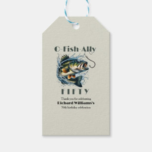 Vintage Big Fish The Bait OFishAlly 50th Birthday Gift Tags