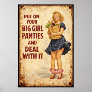 Vintage Big Girl Panties Retro Garage Sign Art