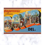 Vintage Big Letter Dover Delaware Postcard<br><div class="desc">This postcard features a vintage big letter postcard of Dover,  Delaware.

Enjoy your new Vintage Big Letter Dover Delaware Postcard!</div>