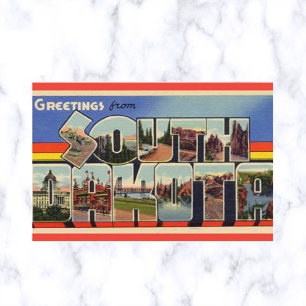 Vintage Big Letter South Dakota Postcard