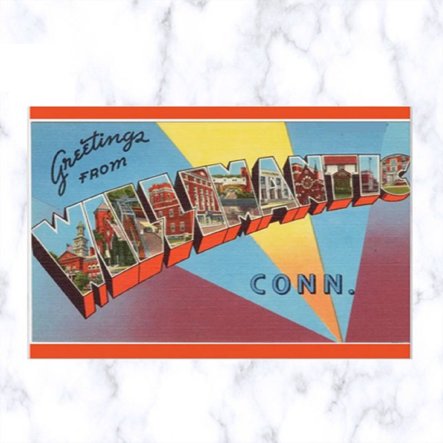 Vintage Big Letter Willimantic Connecticut Postcard (Creator Uploaded)