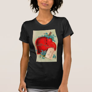 Vintage Big Red Bleeding Heart Valentine Postcard T-Shirt