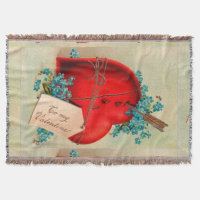 Vintage Big Red Bleeding Heart Valentine Postcard