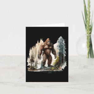 Vintage Bigfoot 70s Retro Forest Sasquatch Hiking  Card