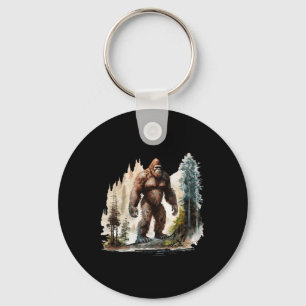 Vintage Bigfoot 70s Retro Forest Sasquatch Hiking Key Ring