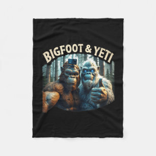 Vintage bigfoot & yeti hiking camping nature fleece blanket